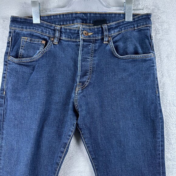 H&M Skinny Jeans Womens Size 34/32 Low Waist Button Fly Medium Wash Blue - Picture 3 of 12